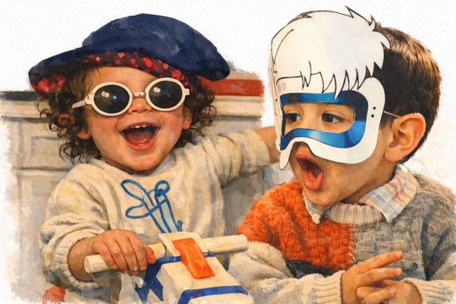 Blanca y Jorge de pequeños